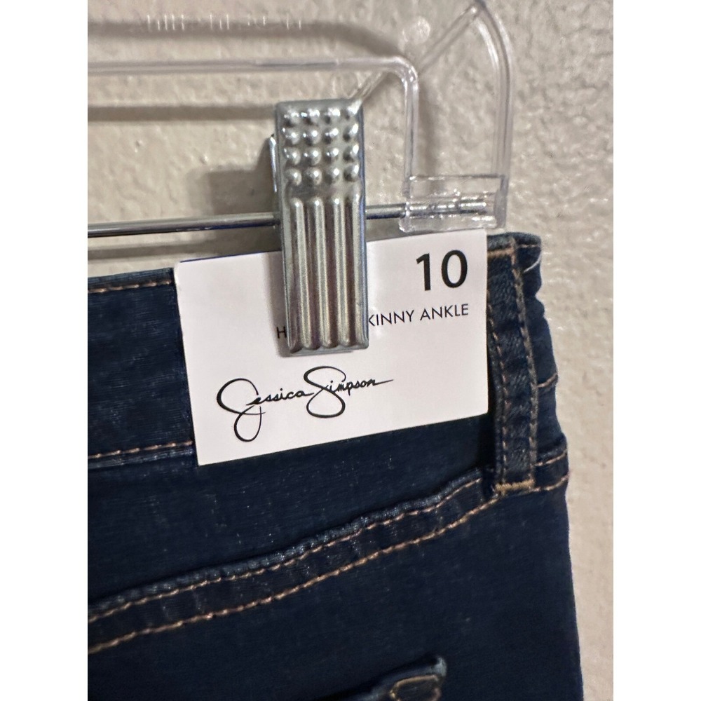Jessica Simpson High Rise Skinny Ankle Dark Wash Jeans - Picture 4 of 7